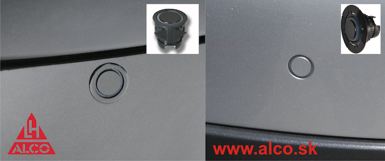 Detail profesionálnej montáže diskrétnych parkovacích senzorov na nárazník